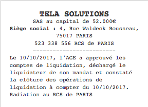 publication legale liquidation sas